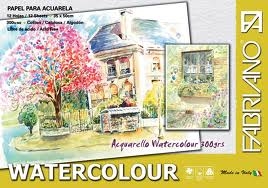 Block Watercolor Fabriano 200 Grs 35 X 50 Cm 20 Hojas
