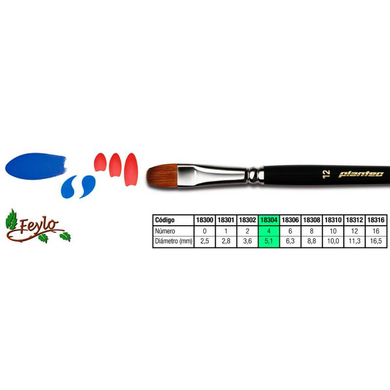 Pincel Plantec  Lengua Gato Pelo Marta Legitimo 4