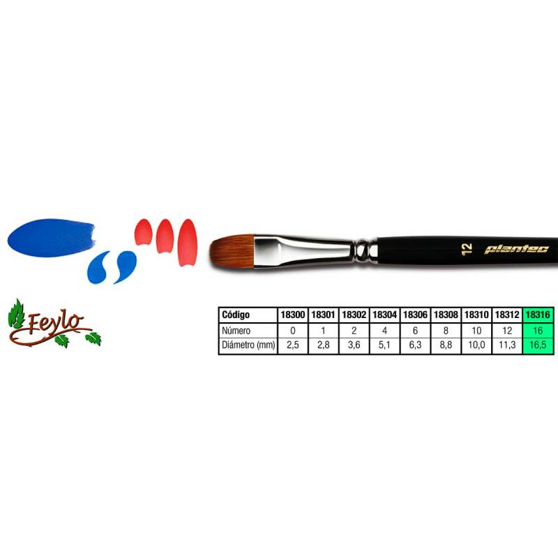 Pincel Plantec  Lengua Gato Pelo Marta Legitimo 16