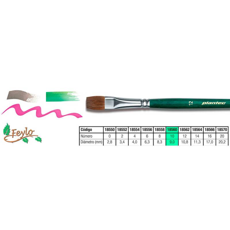 Pincel Plantec  Plano Pelo De Pony Puro 10