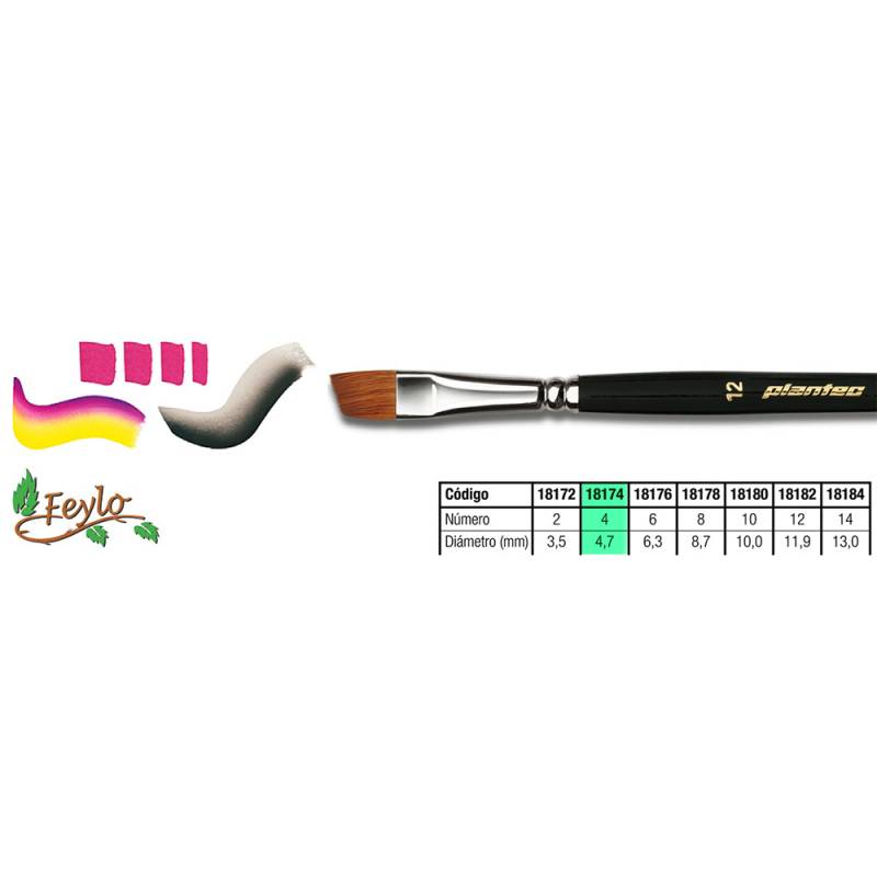 Pincel Plantec  Biselado Pelo Marta Legitimo 4