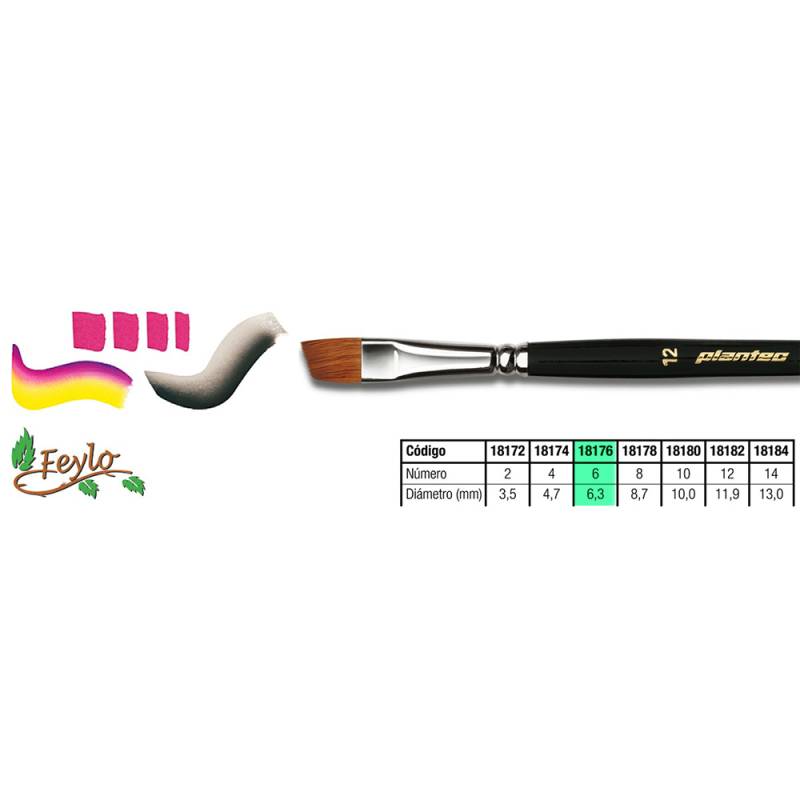 Pincel Plantec  Biselado Pelo Marta Legitimo 6