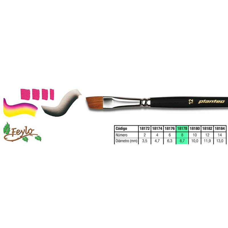 Pincel Plantec  Biselado Pelo Marta Legitimo 8