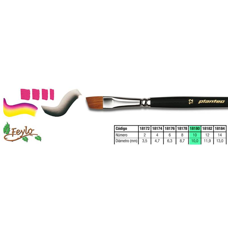 Pincel Plantec  Biselado Pelo Marta Legitimo 10