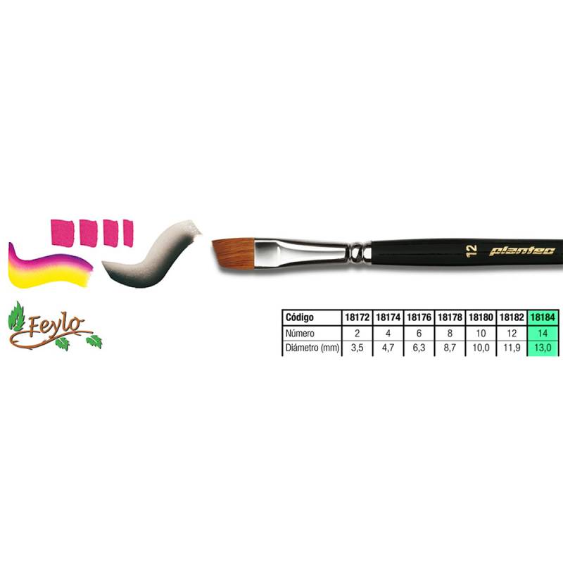 Pincel Plantec  Biselado Pelo Marta Legitimo 14