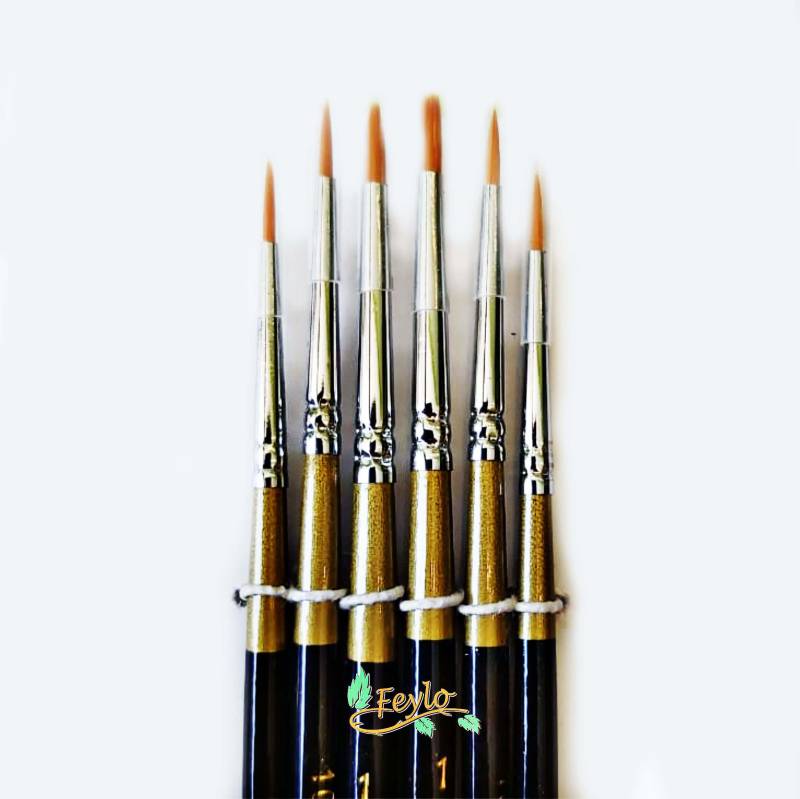 Pinceles Tigre  Art. 801 Set Redondo Pelo Corto X 6 Unid.