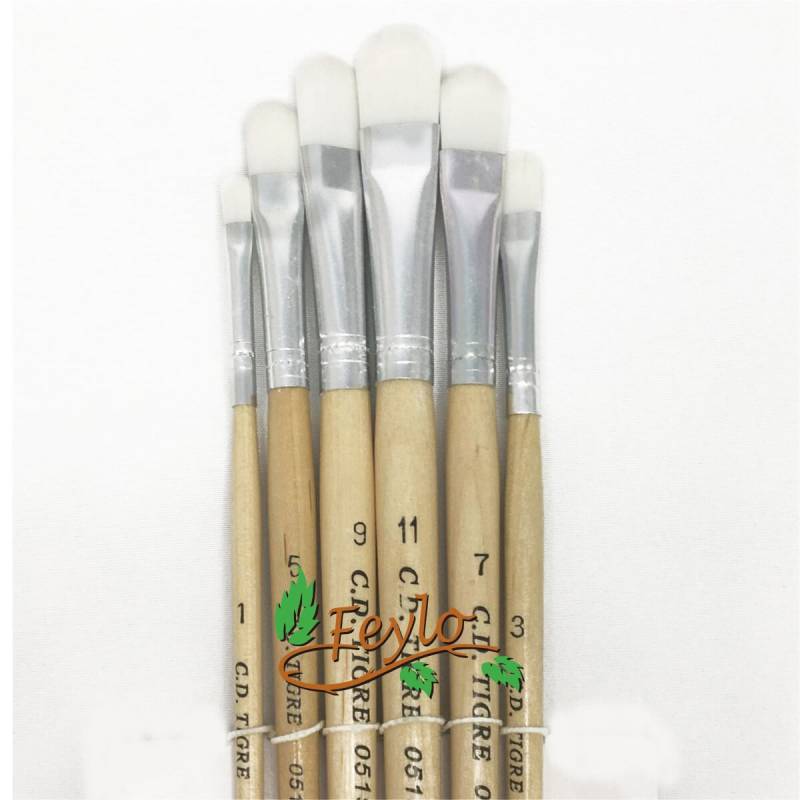 Pinceles Tigre  Art. 519 Set Lengua De Gato X 6 Unid.