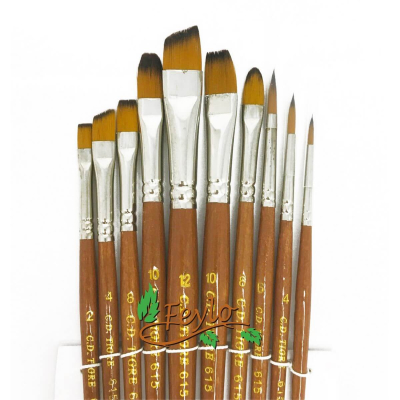 Pinceles Tigre  Art. 615 Set Mixtos X 10 Unid.