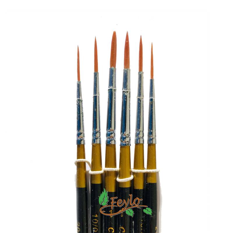 Pinceles Tigre  Art. 707 Set Liner/Redondo X 6 Unid.