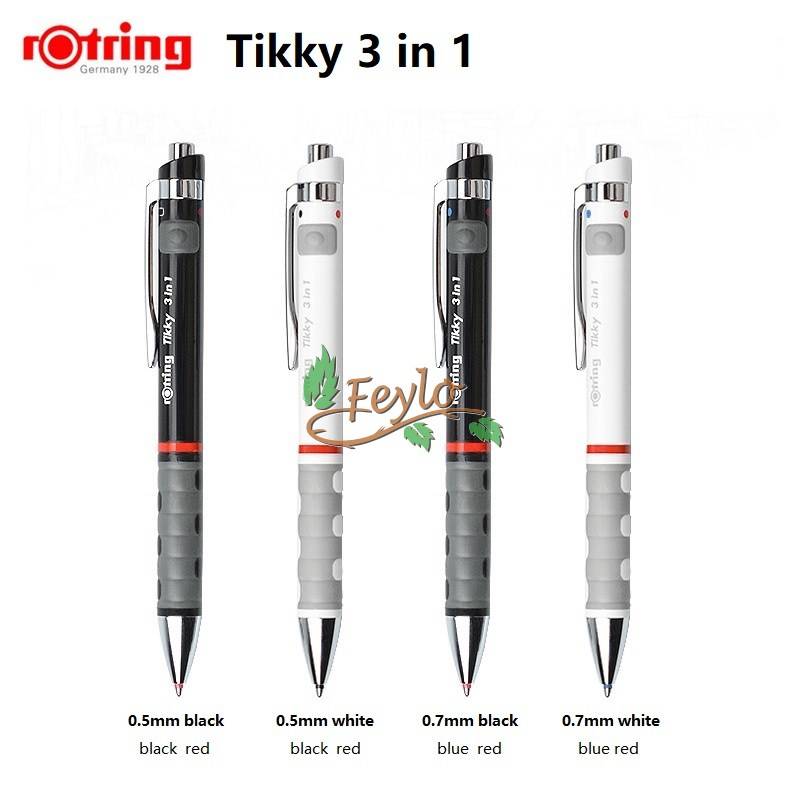 Boligrafo Negro Y Rojo + Lapiz 0.5Mm (Blanco)