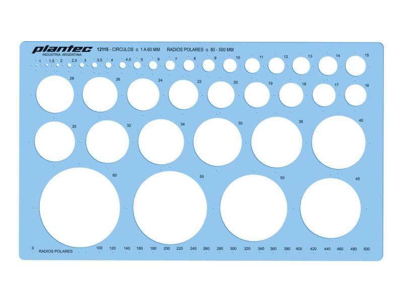 Plantilla Fresada Pvc Circulos De 1 A 60Mm