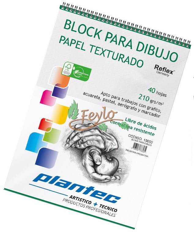 Block Para Dibujo Plantec Anillado Text.  X40h 35x50 210 Grs