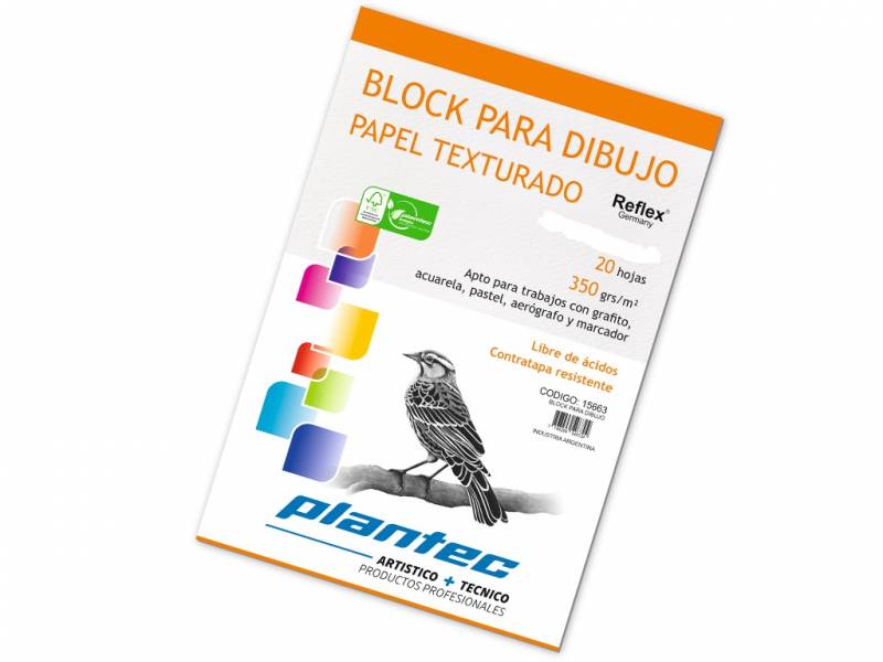 Block Para Dibujo Plantec Encolado Text. X 20h A4 350 Grs