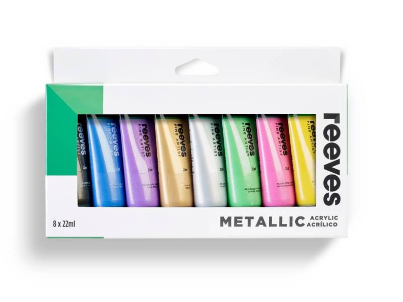 Set Acrlicos 8 Colores Metalizados - Pomo 22 Ml