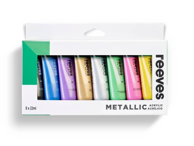 Set Acrílicos 8 Colores Metalizados - Pomo 22 Ml