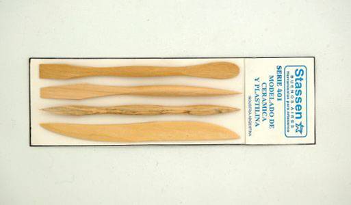 Stassen Juego De Estecas Infantiles De Madera Para Cerámica X 4 Elemen