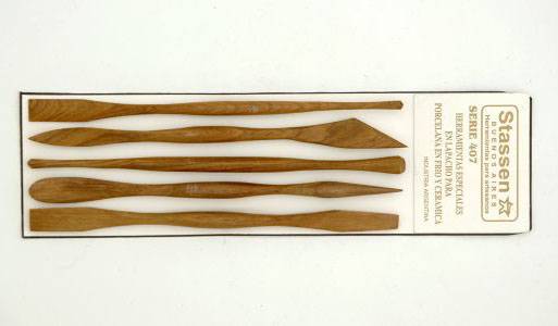 Stassen Juego De Estecas De Lapacho Para Cerámica Y Porcelana En Frío