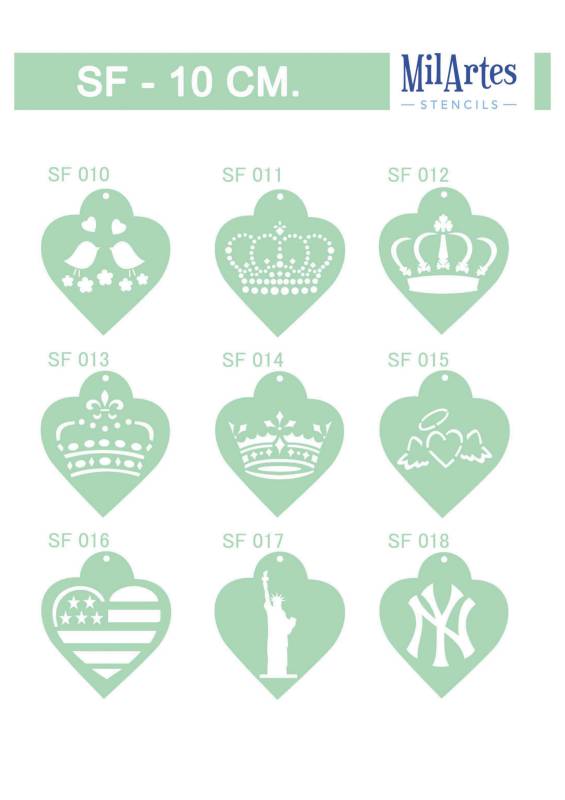 Stencil Sf 10Cm Corazones