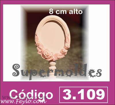 Marco Oval Con Rosas 8 Cm Alto