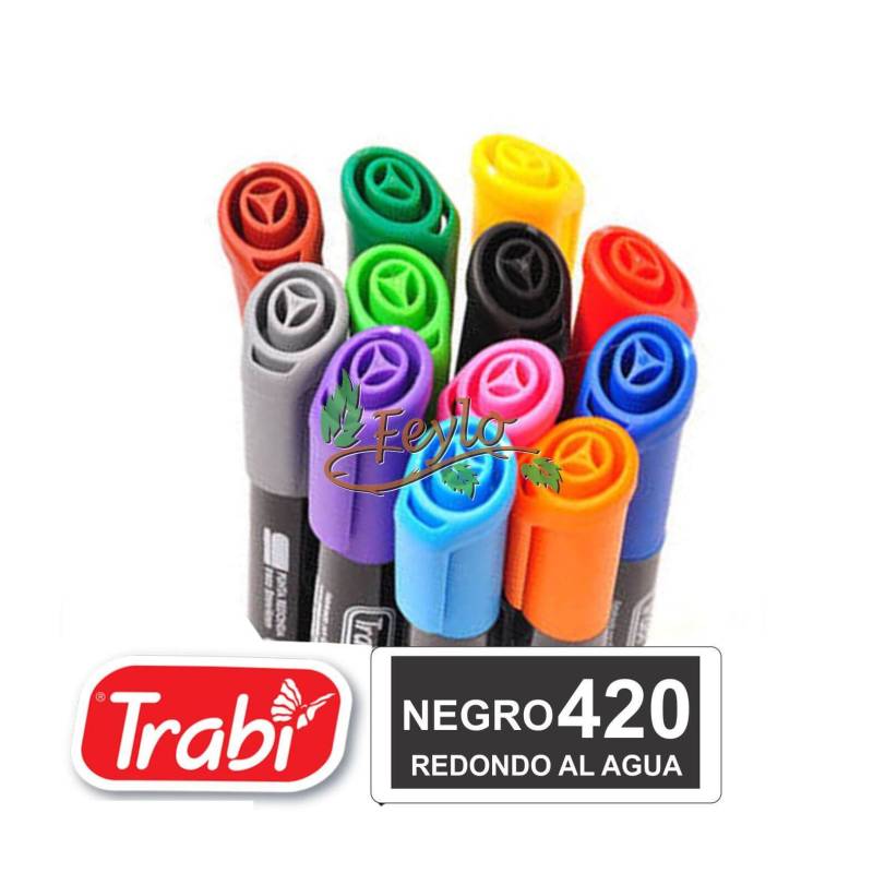 Marcadores Al Agua Marker Redondo 420 Negro