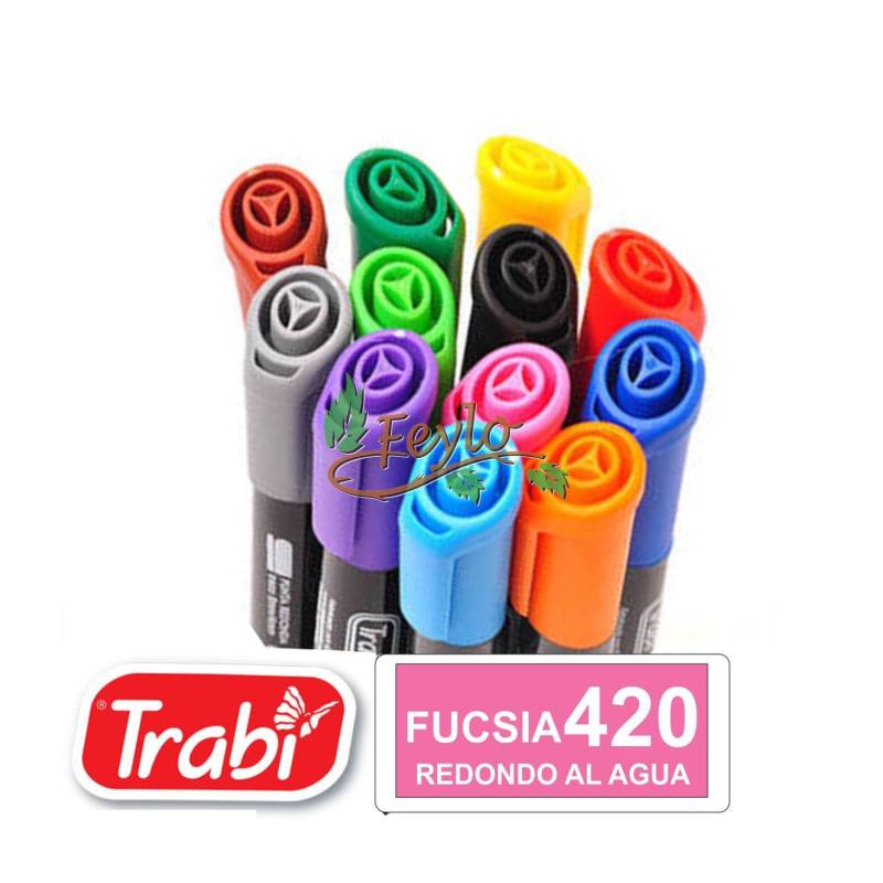 Marcadores Al Agua Marker Redondo 420 Fucsia