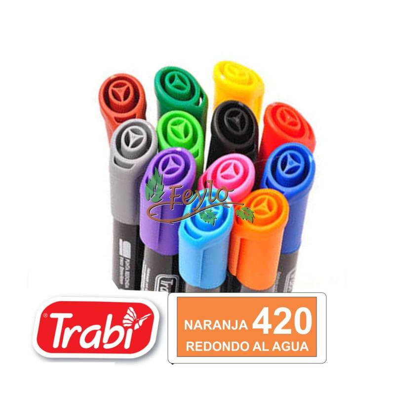Marcadores Al Agua Marker Redondo 420 Naranja