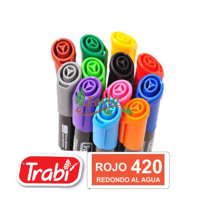 Marcadores Al Agua Marker Redondo 420 Rojo