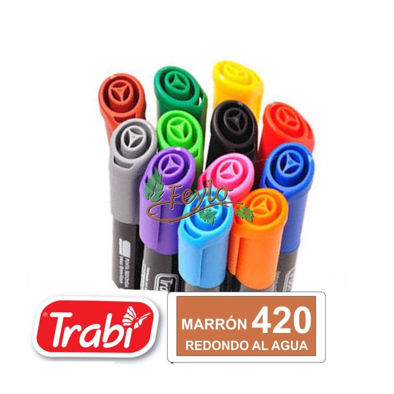Marcadores Al Agua Marker Redondo 420 Marron