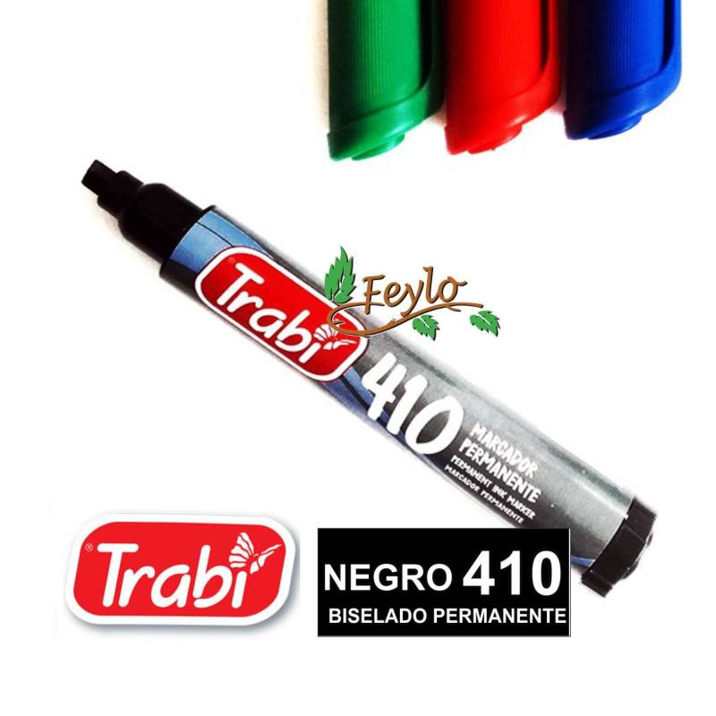 Marcadores Permanente Biselado 410 Negro