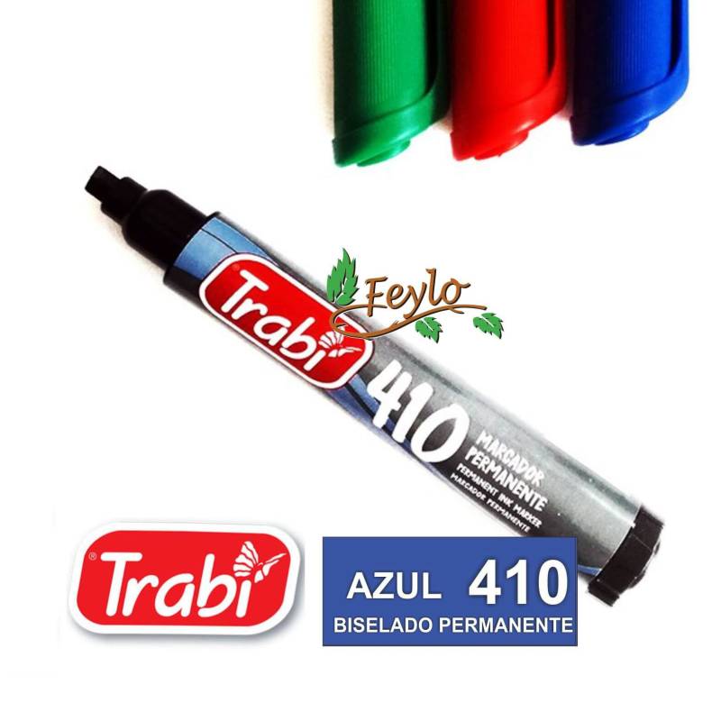 Marcadores Permanente Biselado 410 Azul