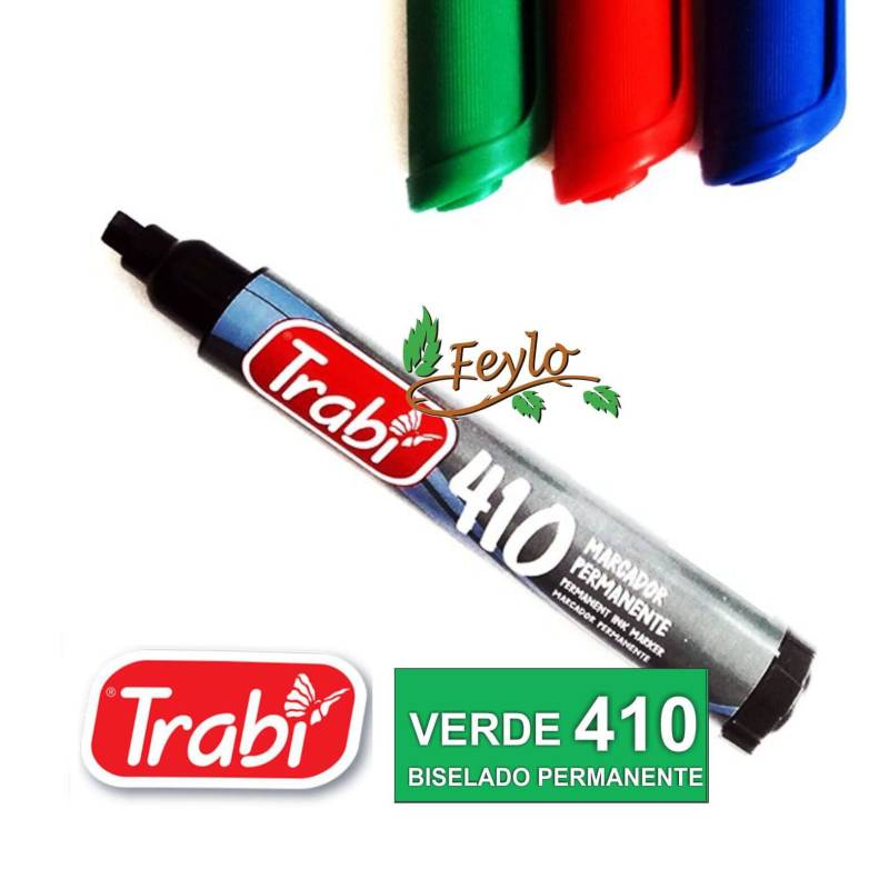 Marcadores Permanente Biselado 410 Verde