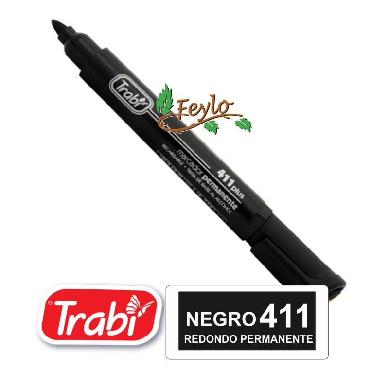 Marcadores Permanente Redondo 411 Negro