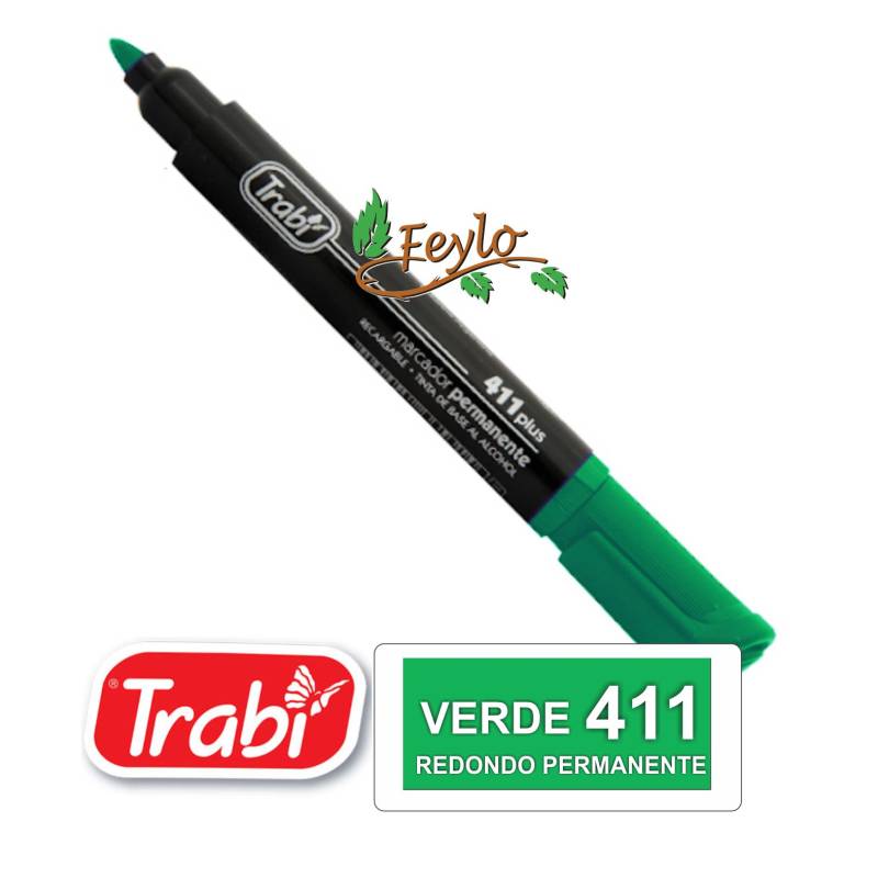 Marcadores Permanente Redondo 411 Verde