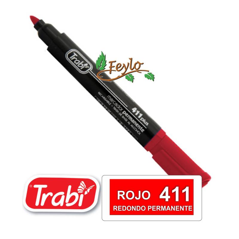 Marcadores Permanente Redondo 411 Rojo