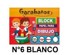 Block Garabato N6 Blanco X 20 Hojas