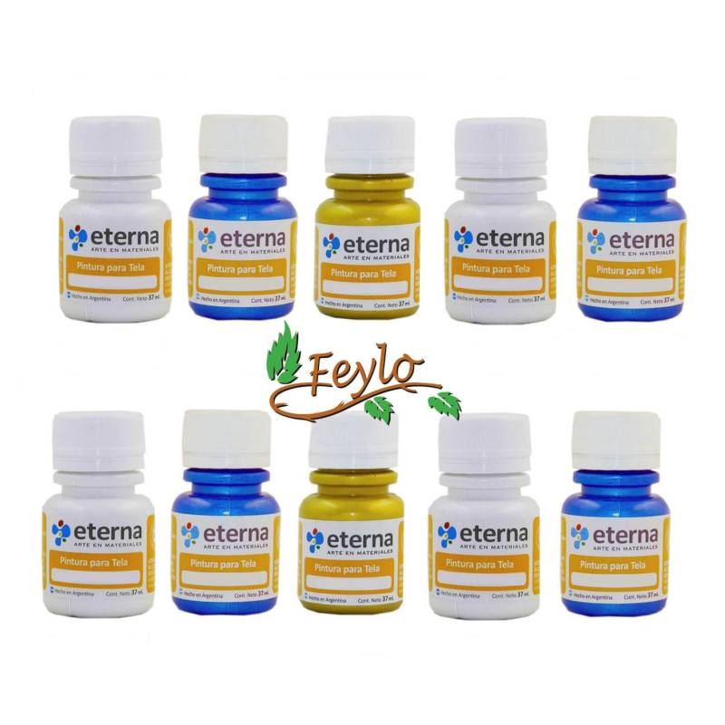 Promo Pintura Para Tela Eterna X 10 Colores Surtidos