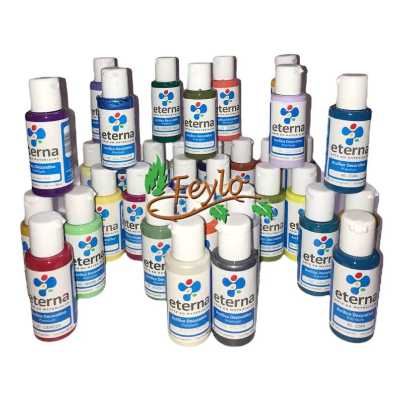 Promo Acrilicos Eterna (50Cc) 52 Colores + 3 Perla/Metal